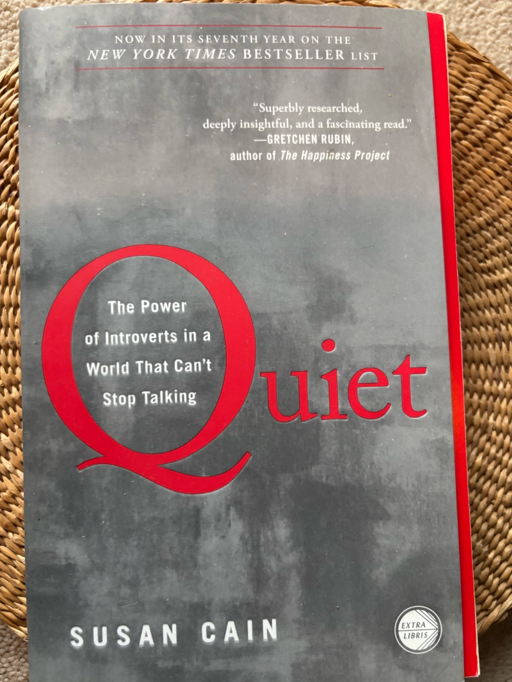Quiet by — Paperback Book in Gray and Red